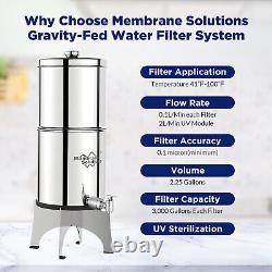 2.25G UV Gravity-Fed Water Filter System Countertop With6pcs Element Cartridges