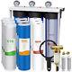 3-stage 20x4.5 Big Blue Spin Down Whole House Water Filter System 150,000 Gals