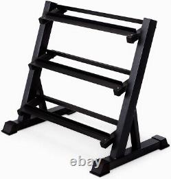 3 Tier Metal Steel Home Workout Gym Dumbbell Rack Storage Stand (Heavy Weight)