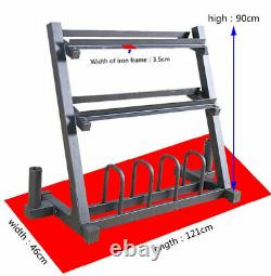 3 Tiers Metal Steel Home Workout Gym Fitness Dumbbell Weight Rack Storage Stand