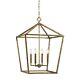 4-light 20 In. Wide Vintage Gold Taper Candle Pendant By Millennium Lighting