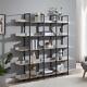 5 Tier Bookcase Home Office Open Bookshelf With Metal Frame Grey