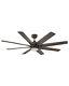 8 Blade Ceiling Fan With Light Kit-16.5 Inches Tall And 66 Inches Wide-metallic