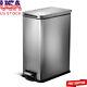 8 Gal Rectangular Step On Trash Can Stainless Steel Garage Kitchen Home Office