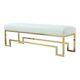 American Home Classic Laurence Steel And Fabric Bench In Gold And White