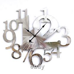 Antique Home Office Decor 30 Stainless Steel Finish Metal Hanging Wall Clock