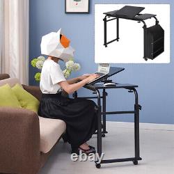 Computer Desk WithWheels Laptop Table Home Study Writing Work Furniture Adjustable