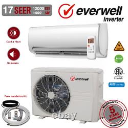 Everwell 12000 24000 BTU Mini Split Air Conditioner System 17 SEER2