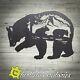 Grizzly Bear Nature Scene With Cubs Plasma Cut Metal Wall Art Hanging Home Decor
