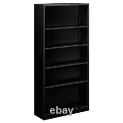 HON S72ABCP 34.5 in. X 12.63 in. X 71 in. 5-Shelf Metal Bookcase Black New