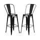 Home Square 30 Metal Steel Bar Stool In Black Finish Set Of 2