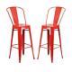 Home Square 30 Metal Steel Bar Stool In Red Finish Set Of 2