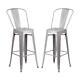 Home Square 30 Metal Steel Bar Stool In Silver Finish Set Of 2