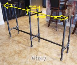 Industrial Pipe Table Base DIY Parts Kit, 3/4 x 66 long x 16 wide x 40 tall