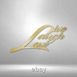 Live Laugh Love Steel Sign Laser Cut Powder Coated Home & Office Metal Wall Dec