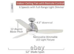Luminance Kathy Ireland Home 52 Curva LED Indoor Ceiling Fan Kit Modern Brush