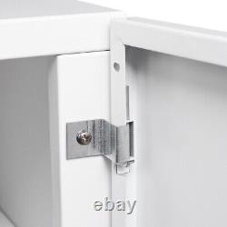 Metal File Cabinet Printer Stand with Shelve&2 Doors For Office Home White US