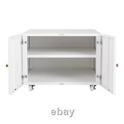 Metal File Cabinet Printer Stand with Shelve&2 Doors For Office Home White US