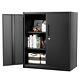 Metal Storage Cabinet Steel Counter Cabinet With Lockable Doors For Home Office