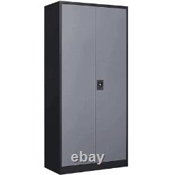 Metal Storage Cabinet with Adjustable Shelves and Locking Doors for Home Garage