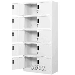 Metal Storage Cabinet with Locking Door 71H Steel Utility Locker for Home Office