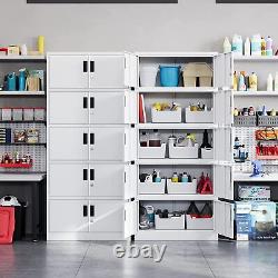 Metal Storage Cabinet with Locking Door 71H Steel Utility Locker for Home Office