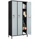 Metal Wardrobe 3 Doors Locker Storage Cabinets Armoir For Home Office School Gym