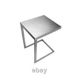 Pangea Home Clark Modern Brushed Steel Metal Tray Table in Silver
