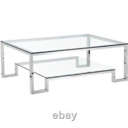 Pangea Home Laurence Metal Coffee Table in Silver