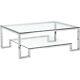 Pangea Home Laurence Metal Coffee Table In Silver