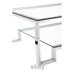Pangea Home Laurence Metal Coffee Table in Silver