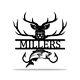Personalized Hunting Monogram Metal Signs, Custom Antler Deer Wall Art Decor