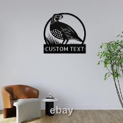 Personalized Quail Metal Wall Art Sign Custom Home Decor Bird Signs Quail Gifts