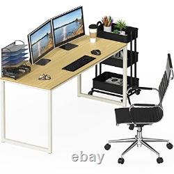 SHW Home Office 55-Inch Computer Desk, Oak