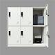 Slim Metal Steel Kids Clothes Cabinet Storage White 6 Door 2 Layers Home School