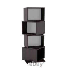 Stylish 4-Tier Rotating Cube Media Storage Tower Home Furniture Decor