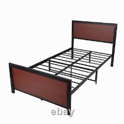 Twin/Full/Queen Metal Bed Frame withHeadboard Footboard Steel Slat Support Home