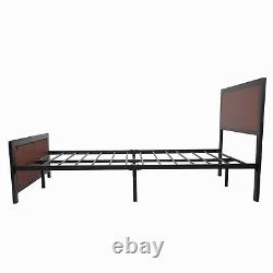 Twin/Full/Queen Metal Bed Frame withHeadboard Footboard Steel Slat Support Home