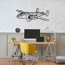 Wall Art Home Decor 3D Acrylic Metal Plane Aircraft USA Silhouette B-25J Angle